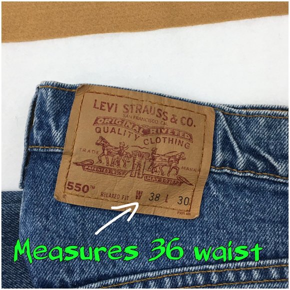 Vintage Levis 550‎ Mens Denim Jeans Relaxed Fit Size 36x30 Blue Wash Pants USA - Picture 5 of 9